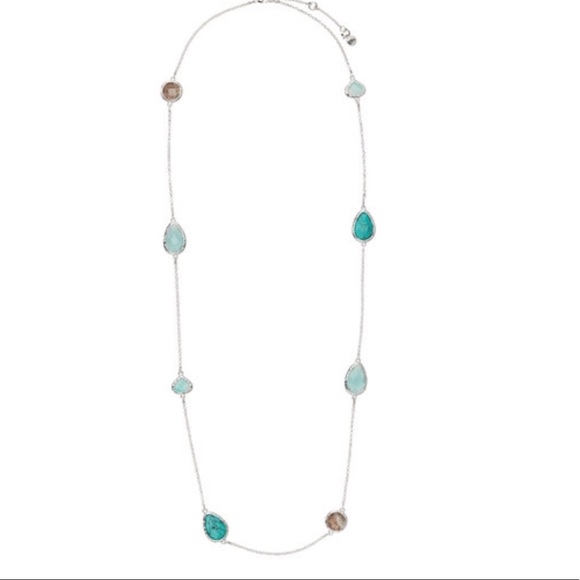 Chloe + Isabel 34” Necklace Faceted Beads UNIQUE Silver - Picture 8 of 9